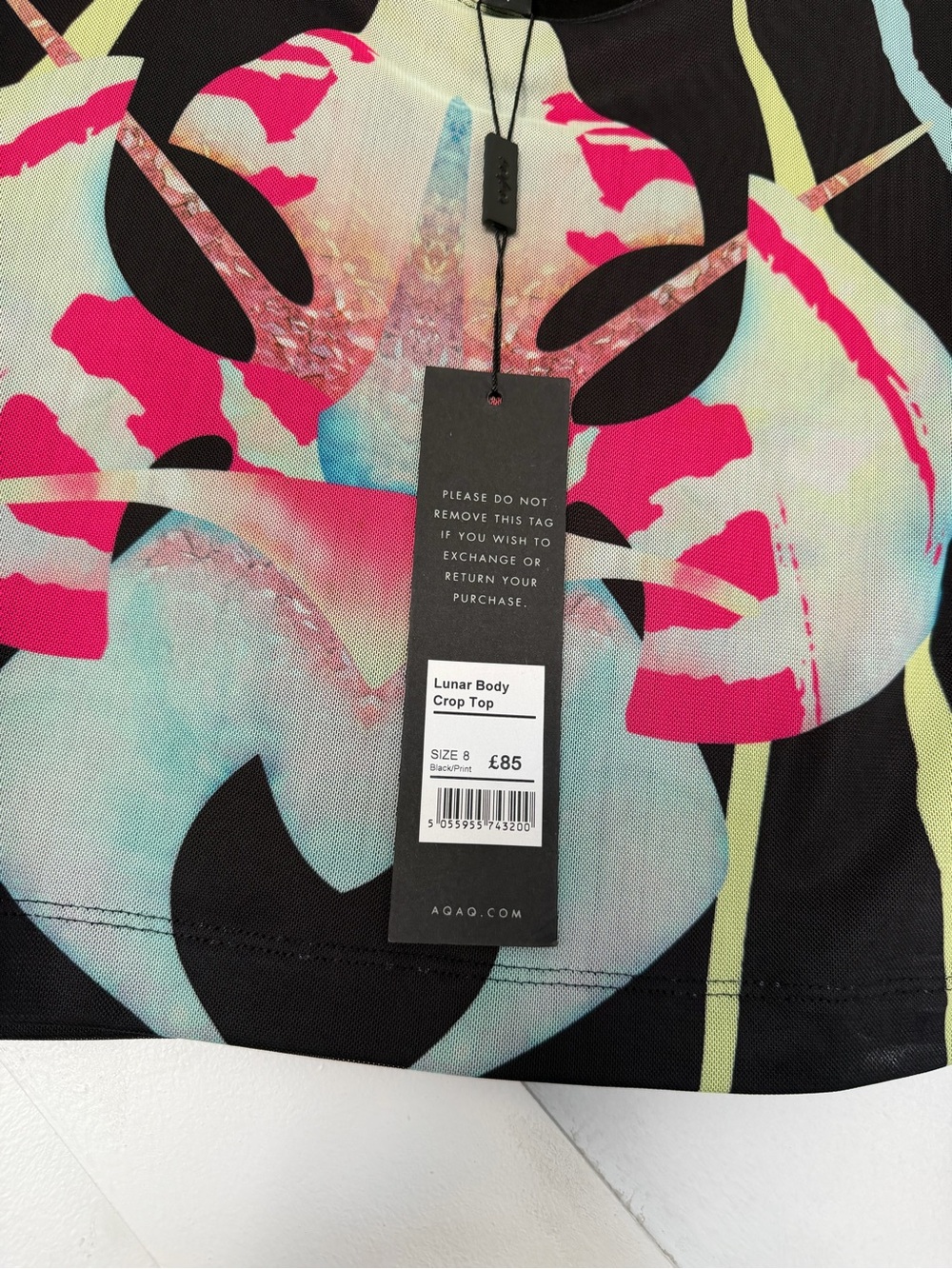 AQ/AQ Multicolor Abstract Print Crop Top